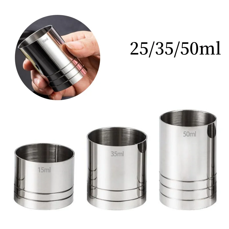 Speed Pourer Cap - 25/35/50ml Stainless Steel Measuring Cup Cylindrical