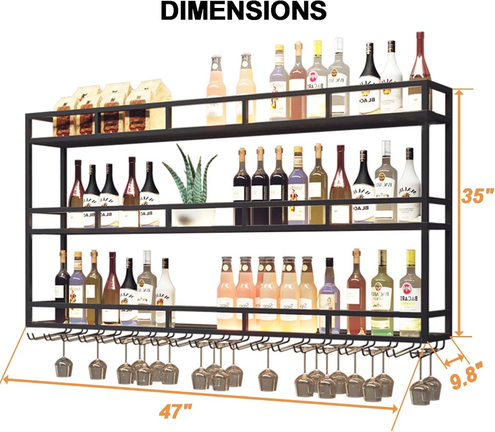 Large Heavy Duty 47in Wine Rac - Home Bar Shelf incelemesi ve fiyatı