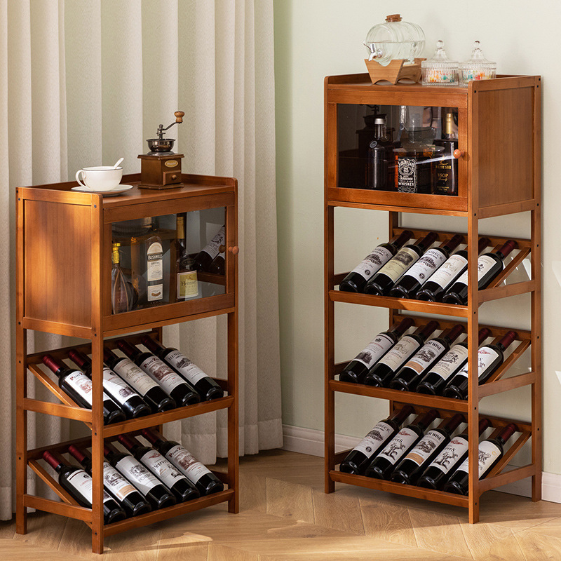 Solid Bamboo Wine Rack 3/4-Tie - Home Bar Shelf incelemesi ve fiyatı