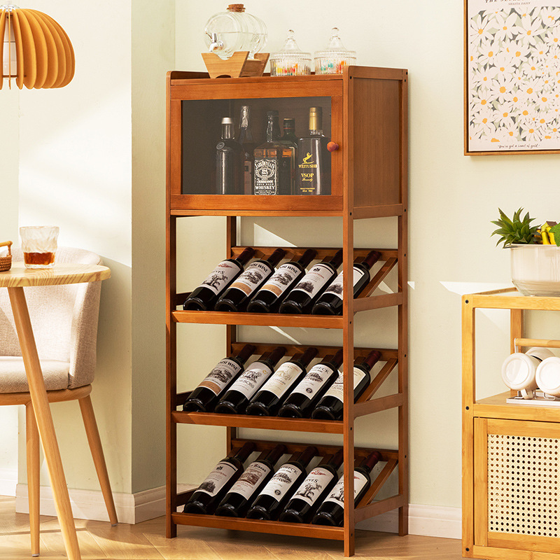 Solid Bamboo Wine Rack 3/4-Tie - Home Bar Shelf incelemesi ve fiyatı