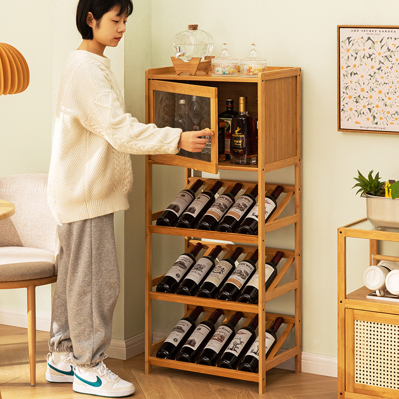 Solid Bamboo Wine Rack 3/4-Tie - Home Bar Shelf incelemesi ve fiyatı