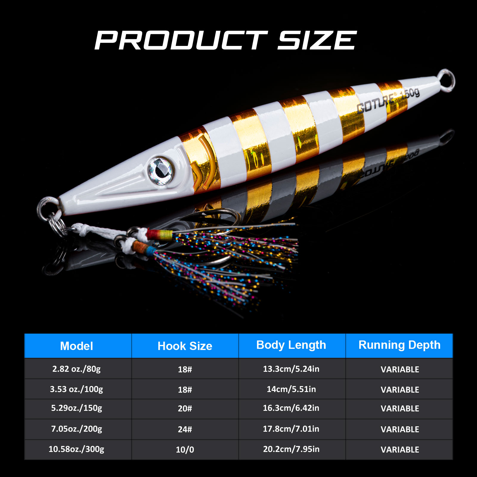 Goture Luminous Fast Sinking J - Jigger Double Sided incelemesi ve fiyatı