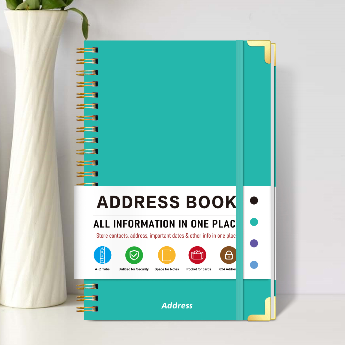 Teal A5 Address Book with Alph - Cocktail Recipe Book incelemesi ve fiyatı
