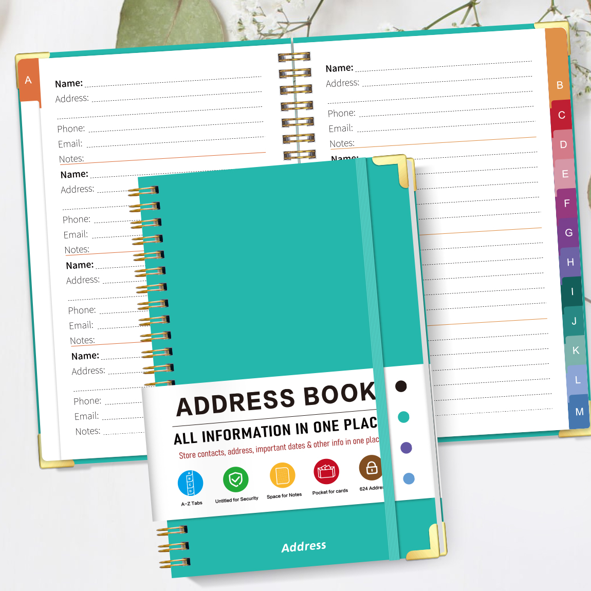 Teal A5 Address Book with Alph - Cocktail Recipe Book incelemesi ve fiyatı