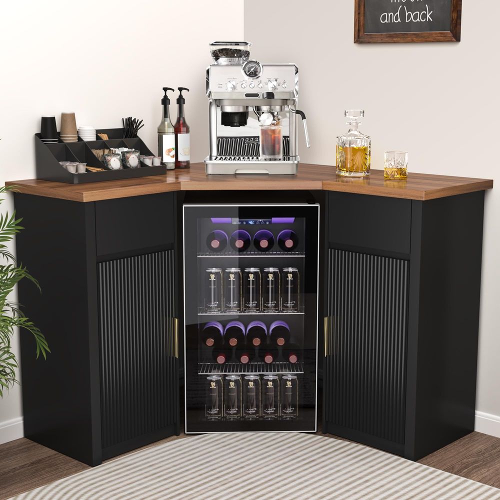 Corner Bar Cabinet with Fridge - Home Bar And Fridge incelemesi ve fiyatı