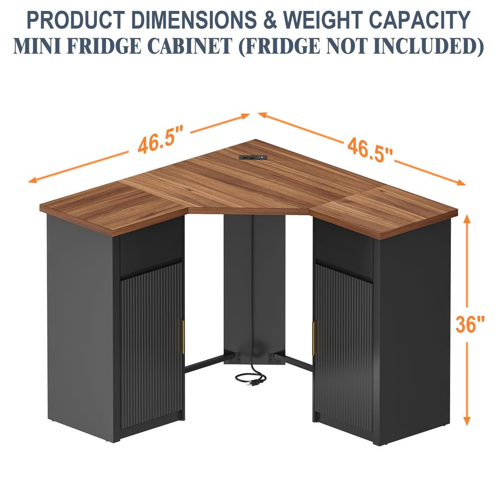 Corner Bar Cabinet with Fridge - Home Bar And Fridge incelemesi ve fiyatı