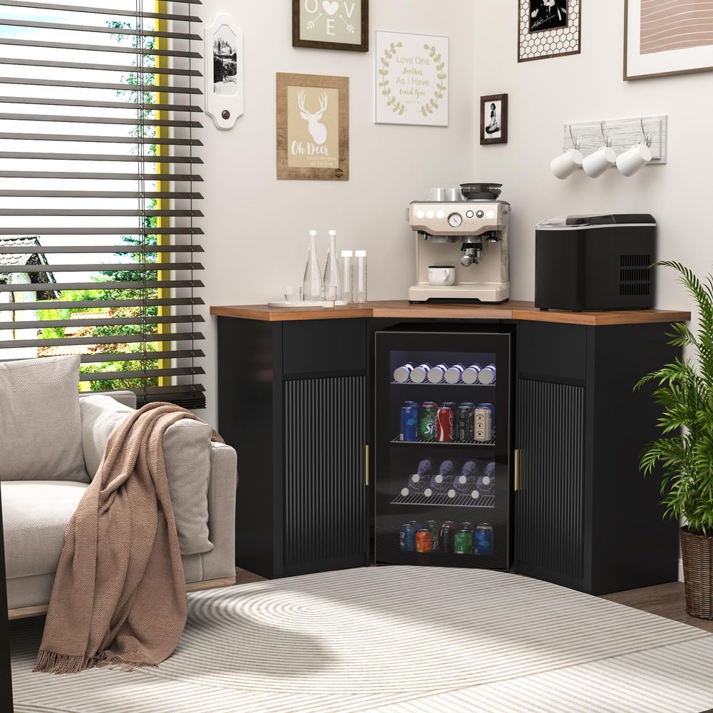 Corner Bar Cabinet with Fridge - Home Bar And Fridge incelemesi ve fiyatı