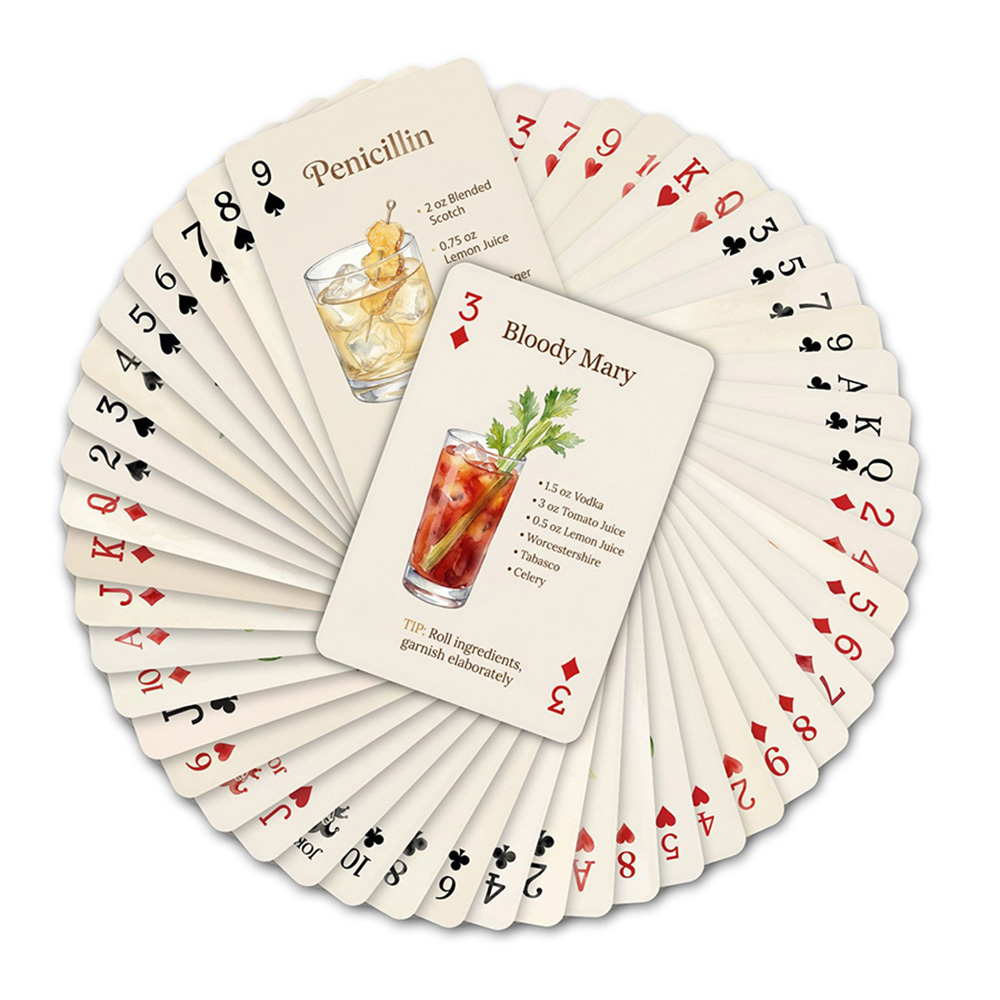54pcs Cocktail Recipes Playing - Cocktail Recipe Book incelemesi ve fiyatı
