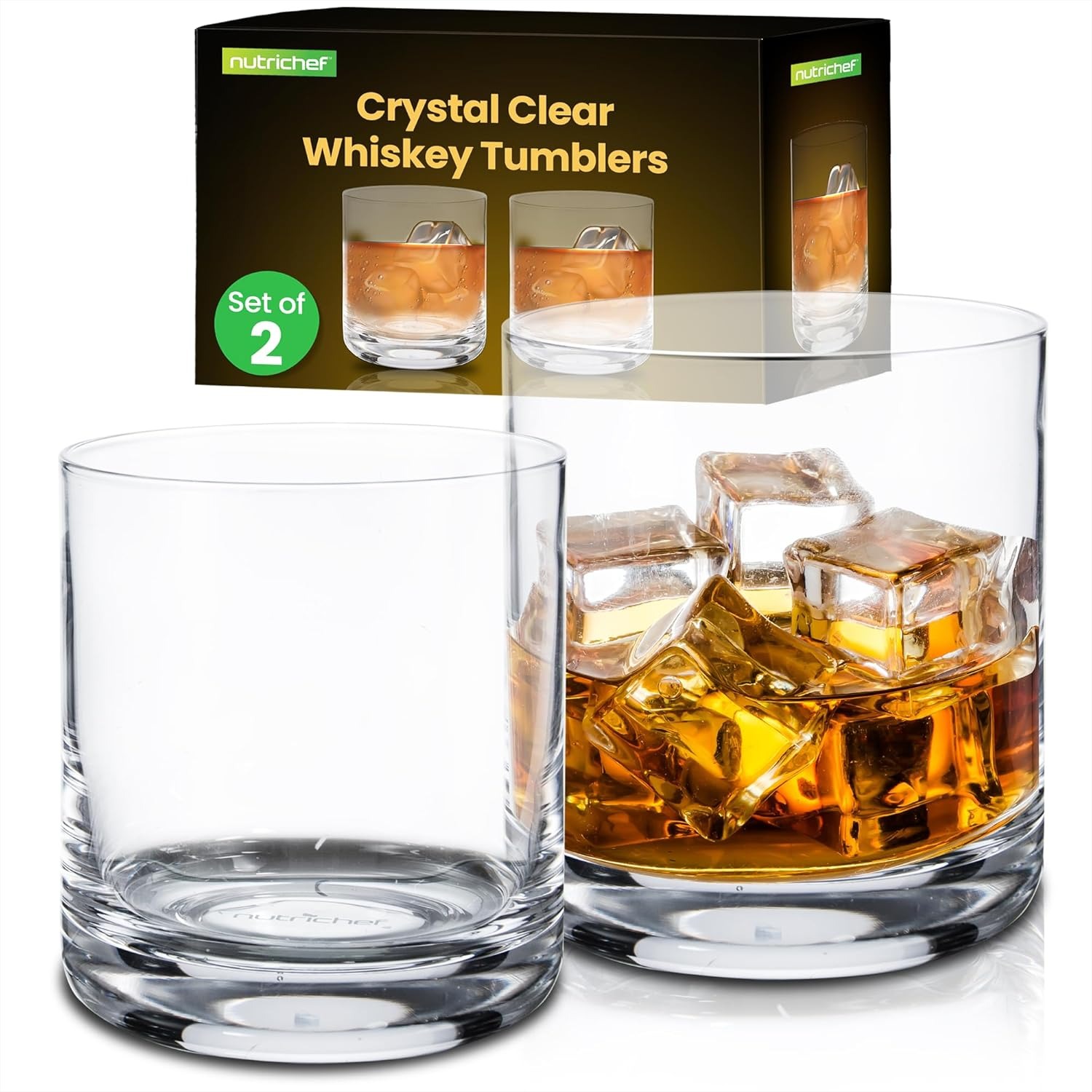 Whiskey Glass Set of 2 – 10 Oz - Old Fashioned Glass incelemesi ve fiyatı