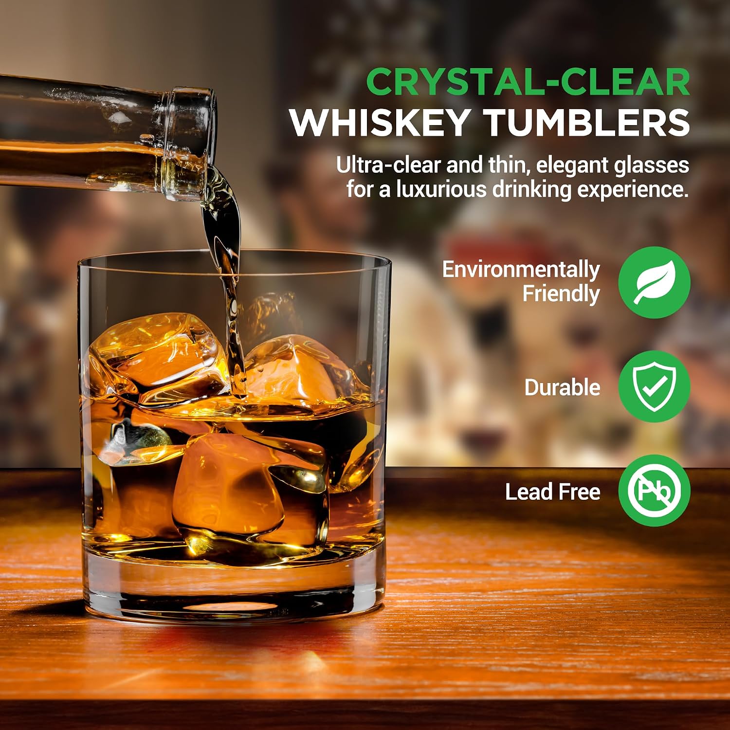 Whiskey Glass Set of 2 – 10 Oz - Old Fashioned Glass incelemesi ve fiyatı