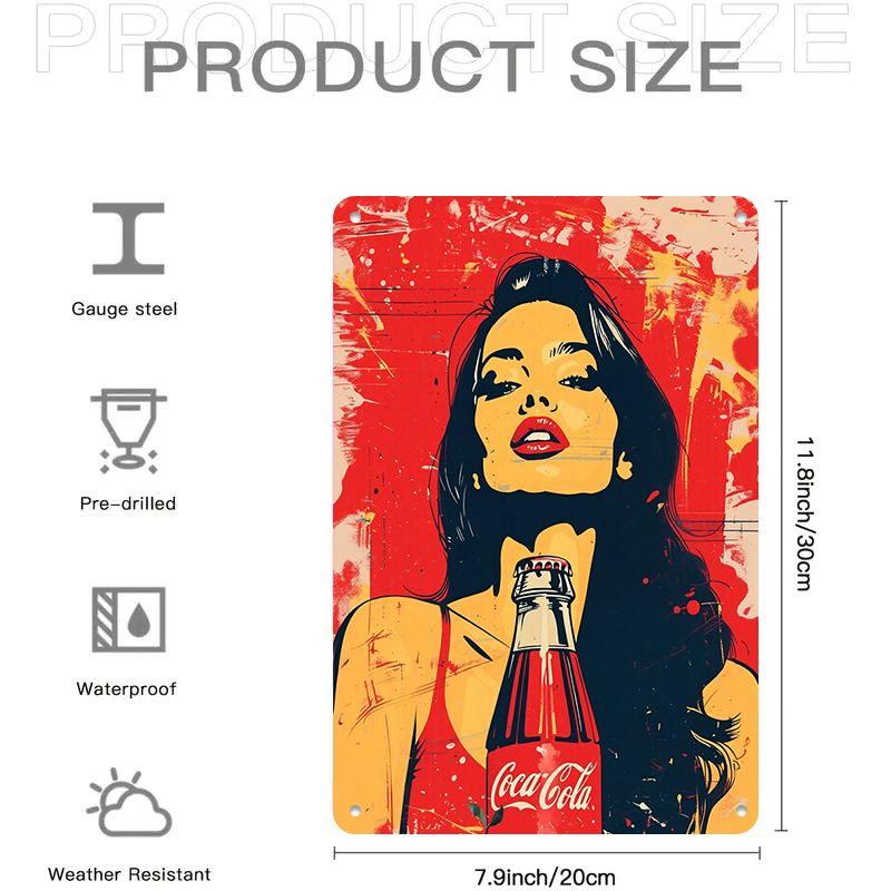 1PC 2D flat vintage Coca Cola  - Home Bar Accessories incelemesi ve fiyatı