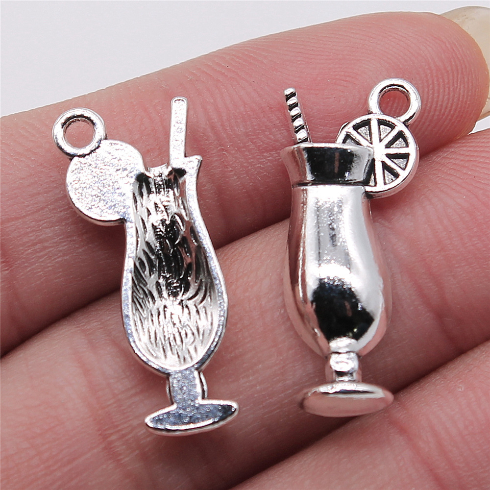 4pcs 12x28mm Antique Silver Co - Old Fashioned Glass incelemesi ve fiyatı