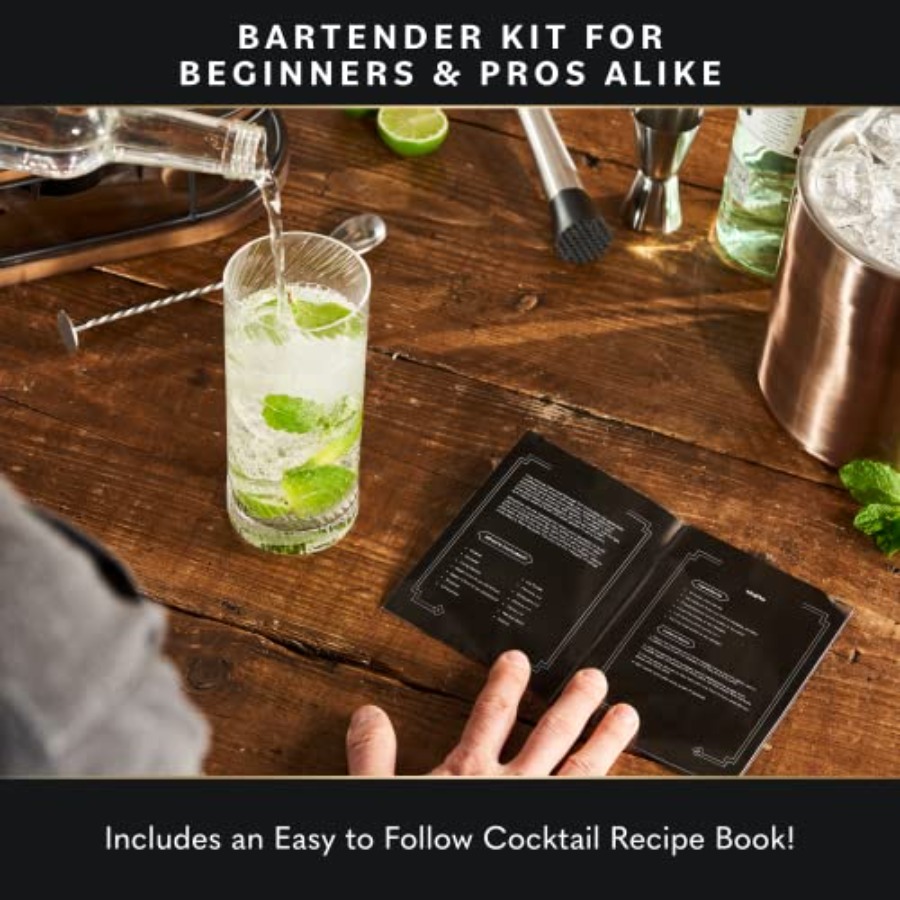 Bartender Kit - 22-Piece Cockt - Cocktail Recipe Book incelemesi ve fiyatı