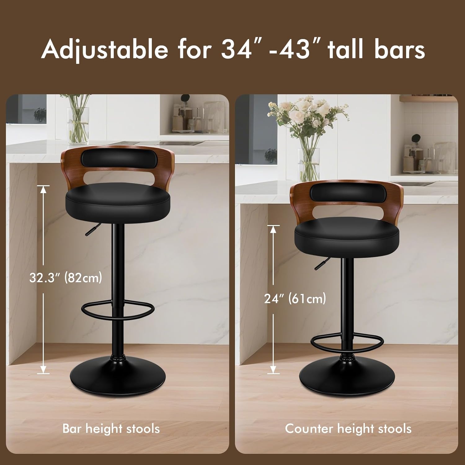 Adjustable PU Leather Bar Stoo - Home Bar Stools incelemesi ve fiyatı