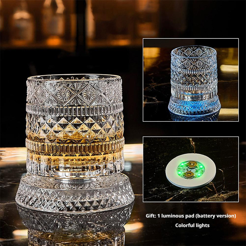 360° Rotating Whiskey Glass wi - Old Fashioned Glass incelemesi ve fiyatı