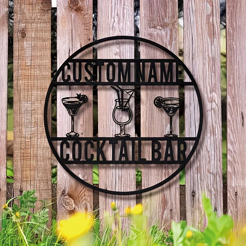 Custom Name Cocktail Bar Sign, - Home Bar Cafe incelemesi ve fiyatı