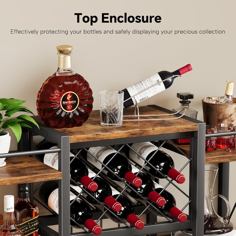 Wall Mounted Wine Rack with Gl - Home Bar Shelf incelemesi ve fiyatı