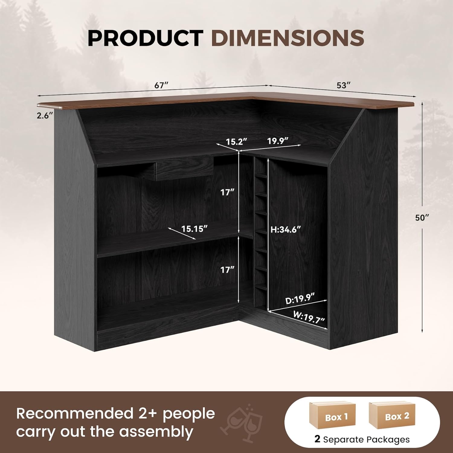 L Shaped Home Bar Unit With Fr - Home Bar And Fridge incelemesi ve fiyatı