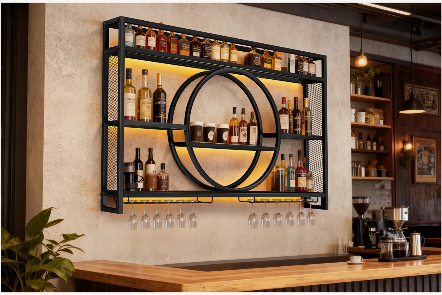 Stylish 3-Tier Wall-Mounted Me - Home Bar Shelf incelemesi ve fiyatı