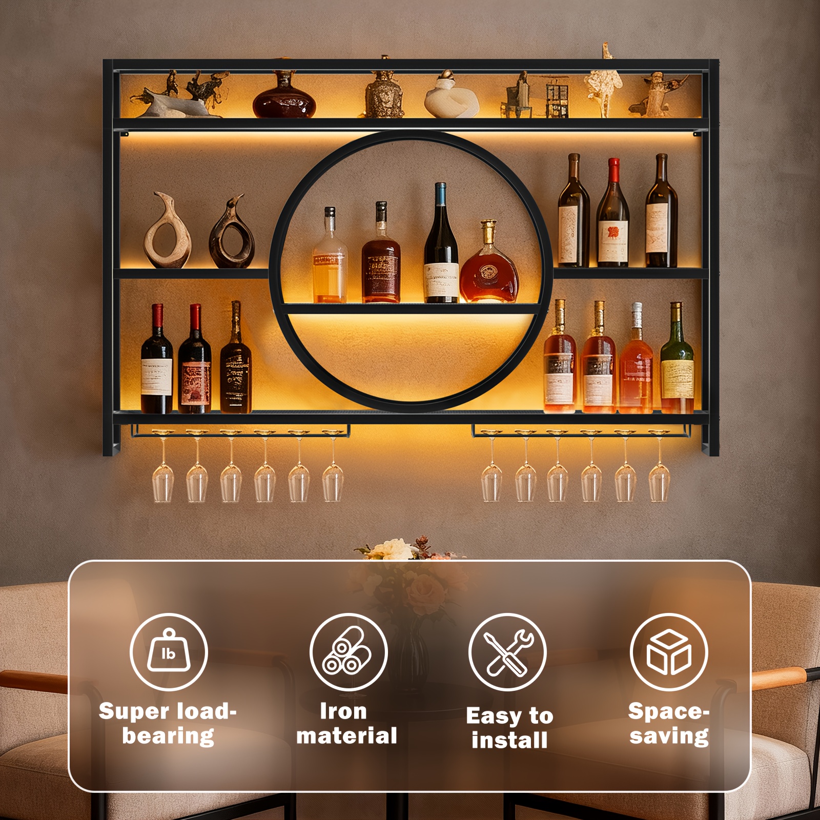 Stylish 3-Tier Wall-Mounted Me - Home Bar Shelf incelemesi ve fiyatı