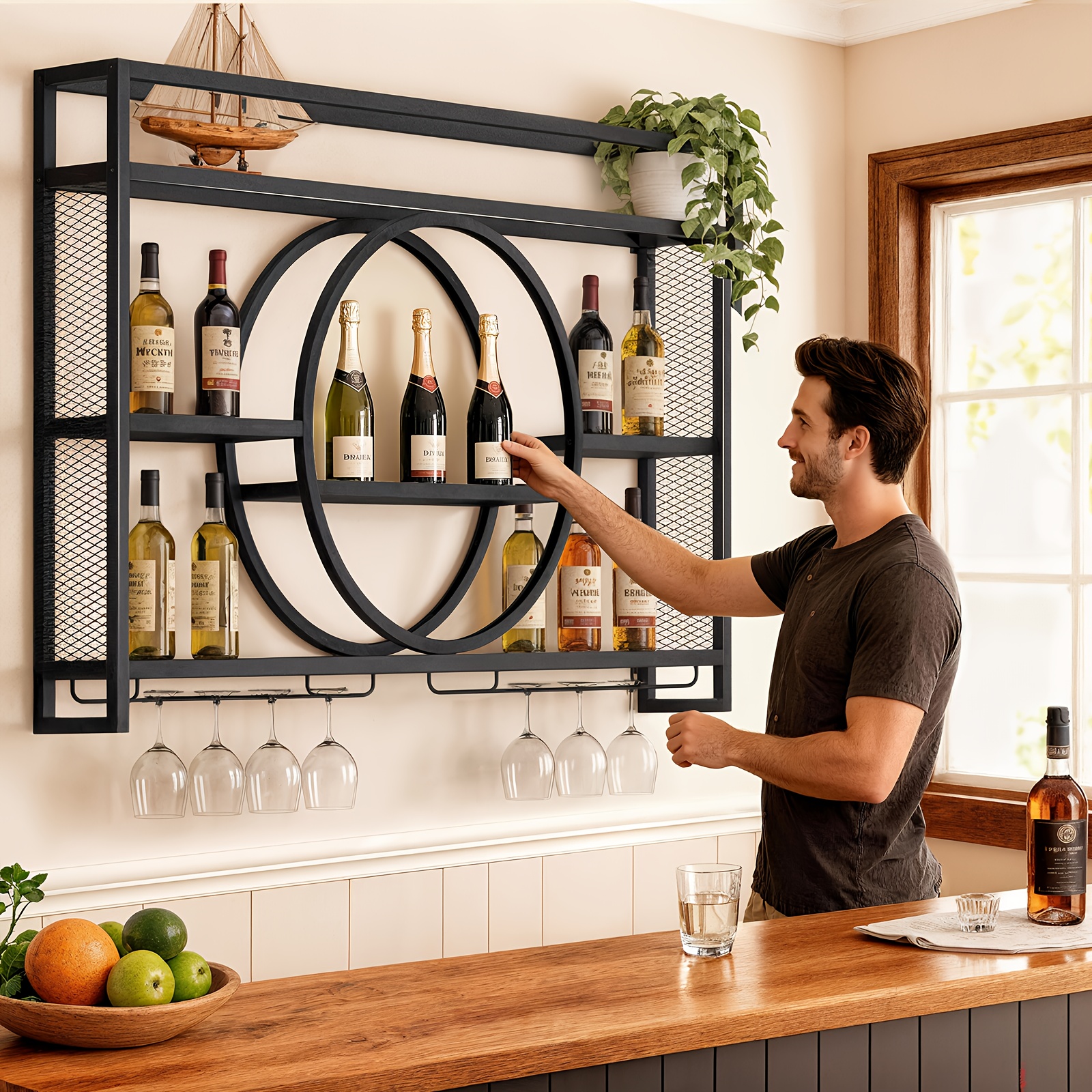 Stylish 3-Tier Wall-Mounted Me - Home Bar Shelf incelemesi ve fiyatı