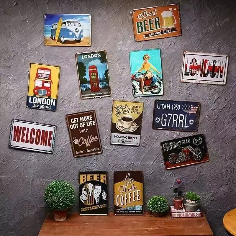 Vintage Metal Tin Sign 8x12 In - Home Bar Cafe incelemesi ve fiyatı