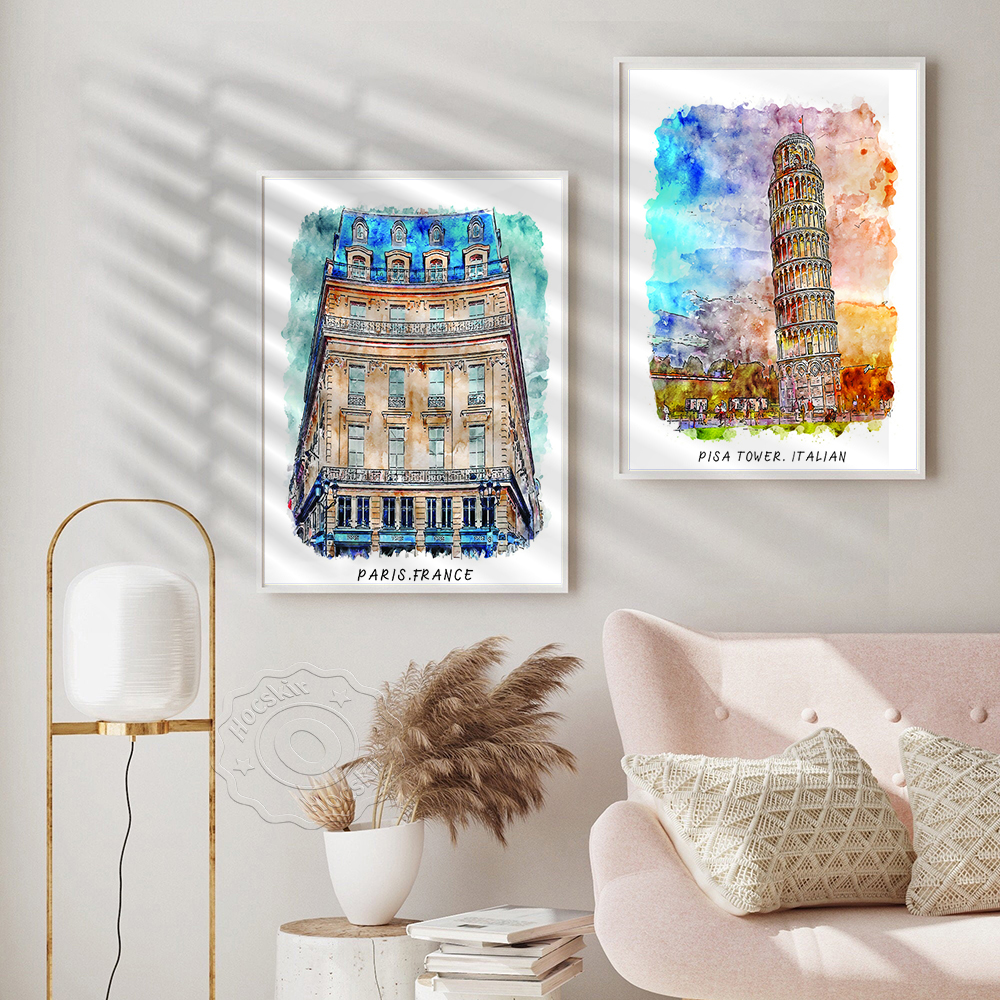 Watercolor Print, World Travel - Home Barcelona incelemesi ve fiyatı