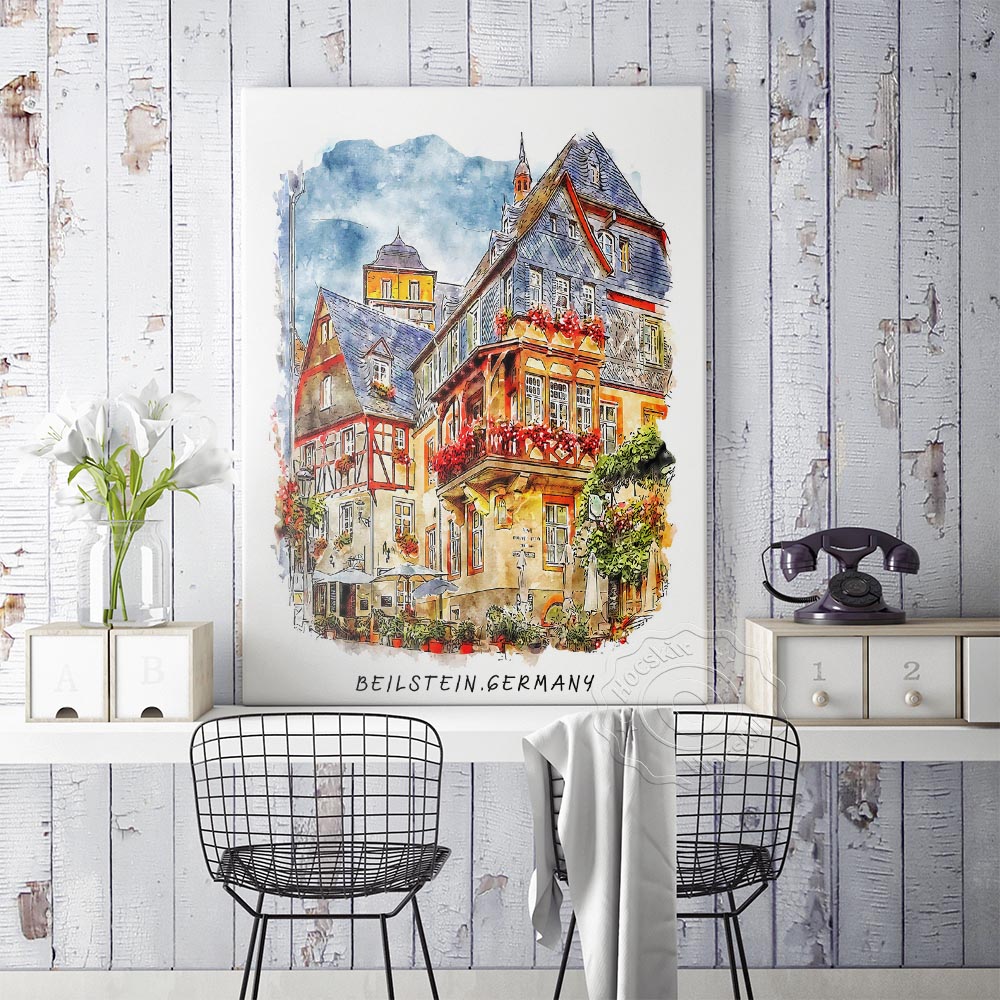 Watercolor Print, World Travel - Home Barcelona incelemesi ve fiyatı
