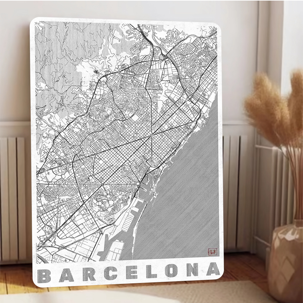 Barcelona City Map Vintage Met - Home Barcelona incelemesi ve fiyatı