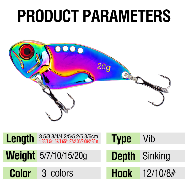 3PCS Metal Colorful VIB Lure 5 - Jigger Double Sided incelemesi ve fiyatı