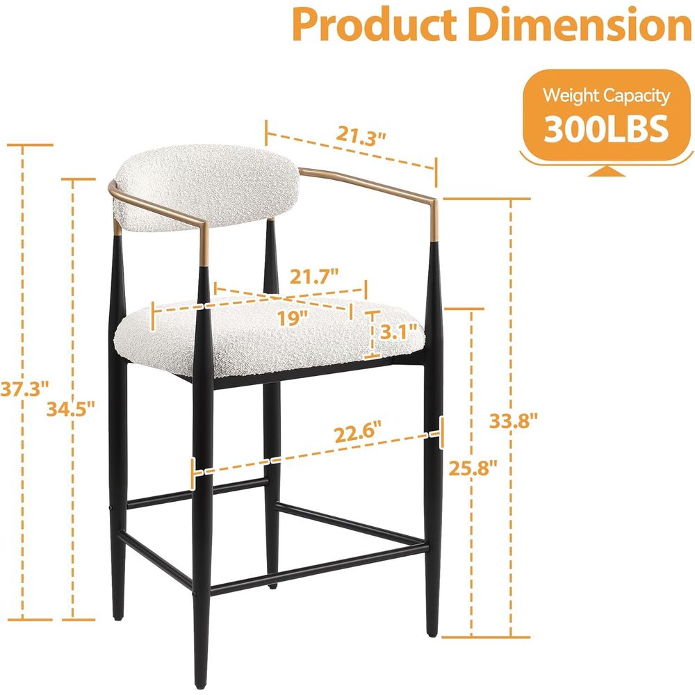Set of 4 Upholstered Counter S - Home Bar Stools incelemesi ve fiyatı
