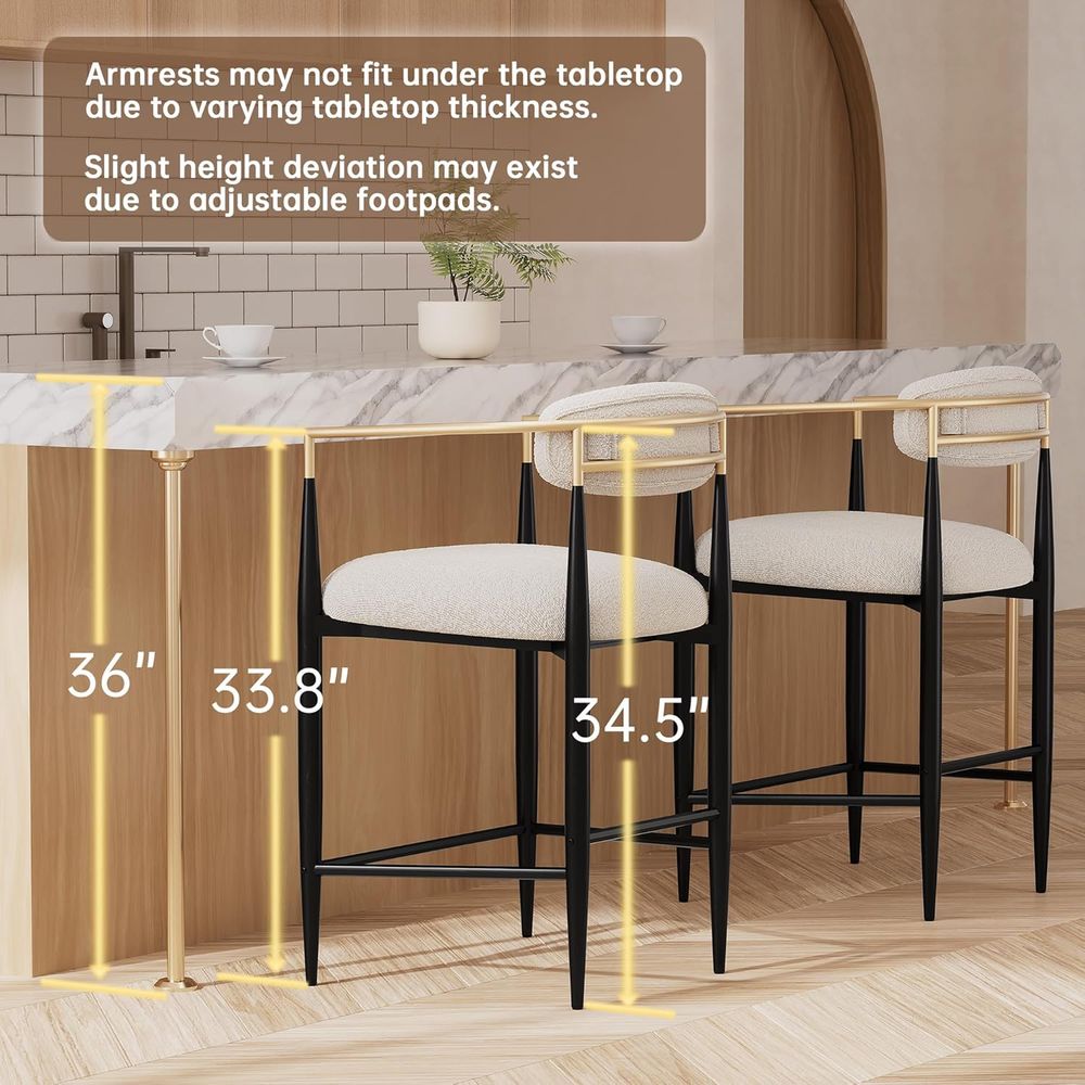 Set of 4 Upholstered Counter S - Home Bar Stools incelemesi ve fiyatı