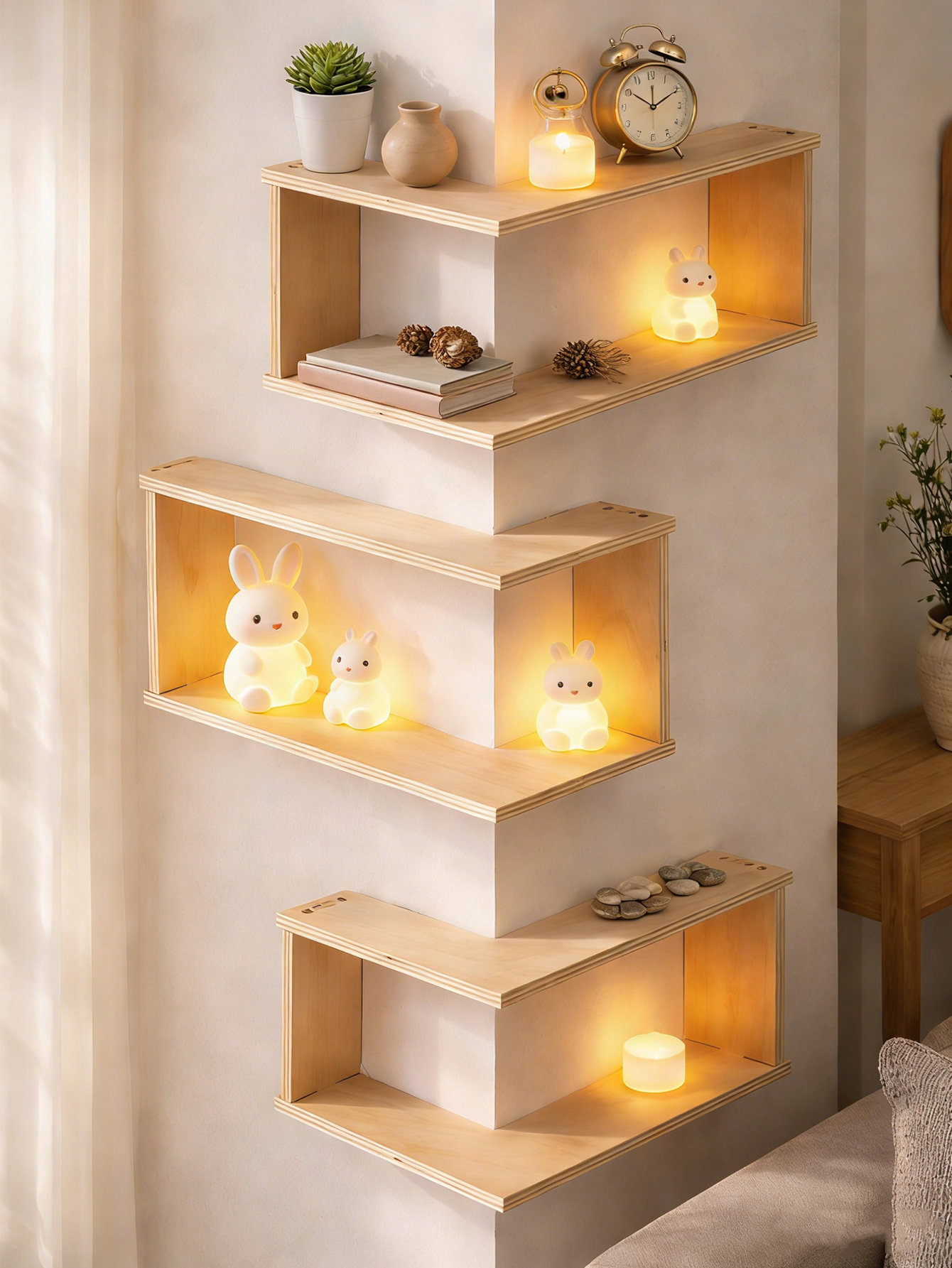 Corner Floating Wooden Shelves - Home Bar Shelf incelemesi ve fiyatı