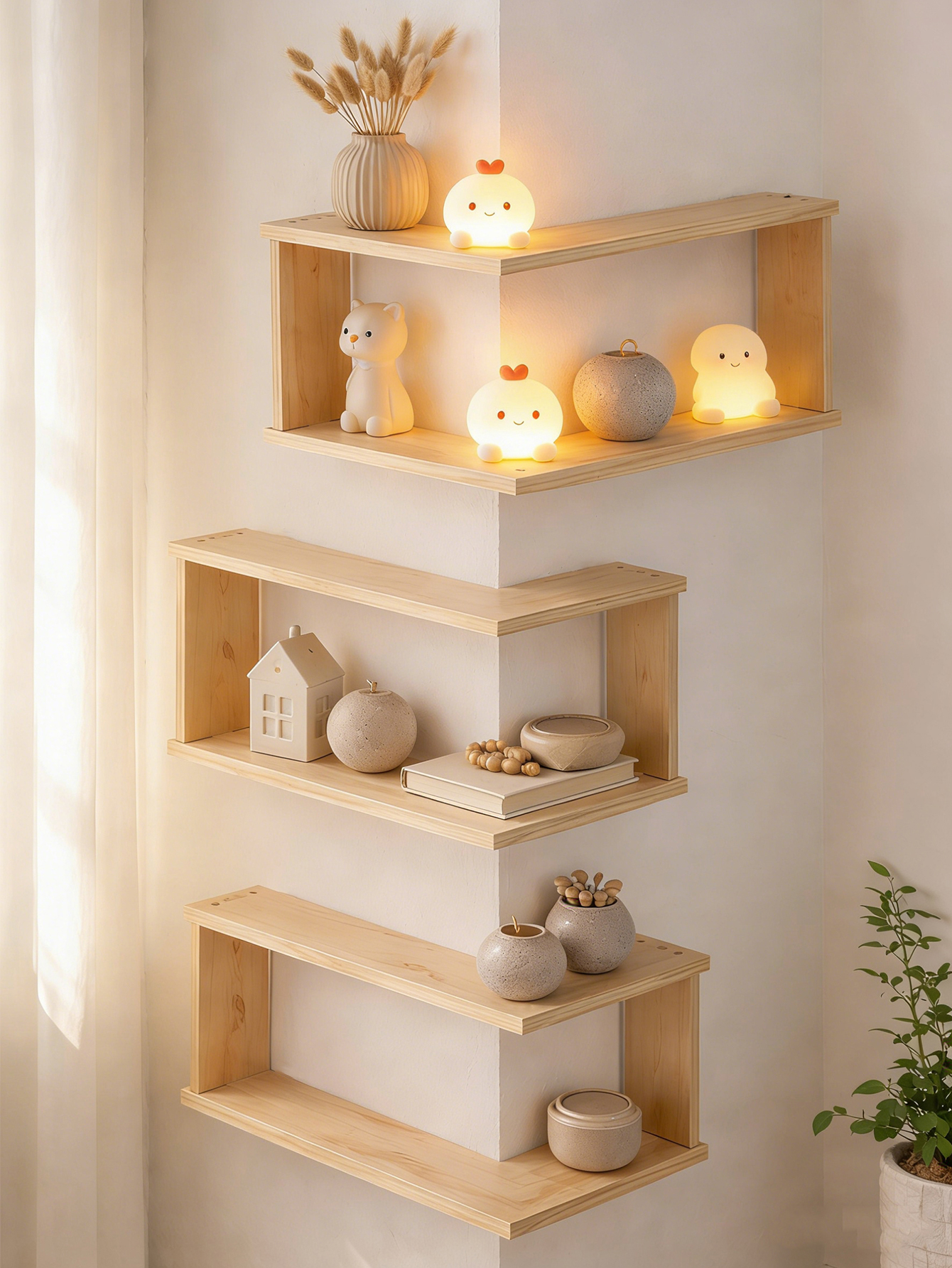 Corner Floating Wooden Shelves - Home Bar Shelf incelemesi ve fiyatı