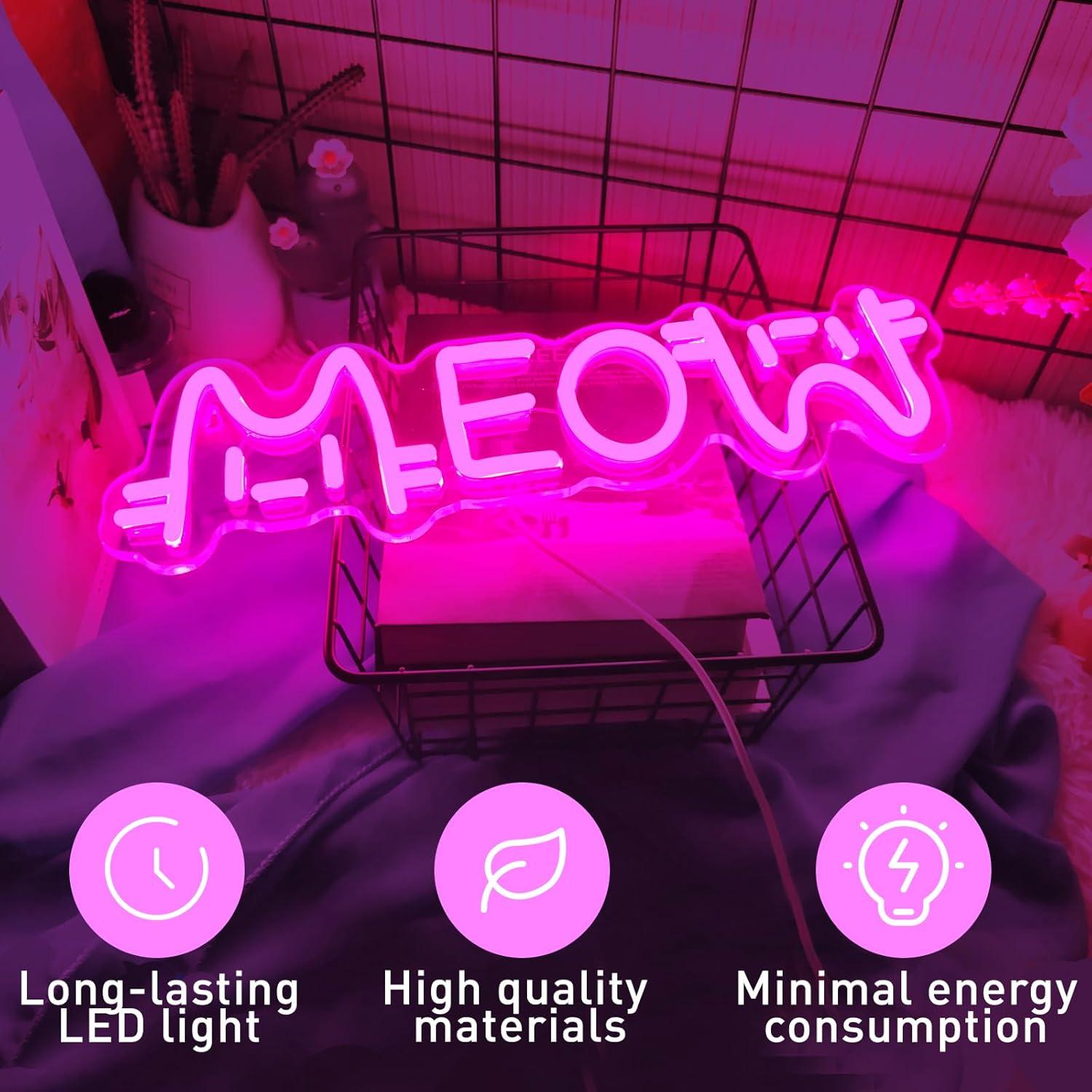 Meow Neon Sign Cat USB Powered - Home Bar And Restaurant incelemesi ve fiyatı