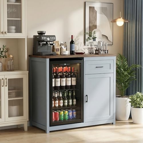 Farmhouse-Style 41.7 Inch Blue - Home Bar And Fridge incelemesi ve fiyatı
