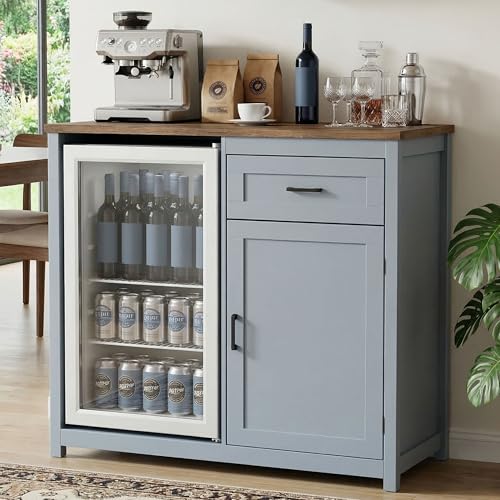 Farmhouse-Style 41.7 Inch Blue - Home Bar And Fridge incelemesi ve fiyatı