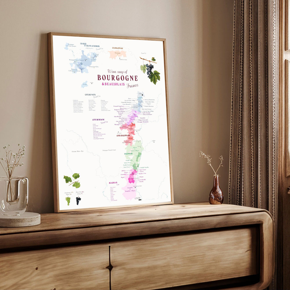 WINE BORDEAUX France Wine Map  - Home Bar And Restaurant incelemesi ve fiyatı