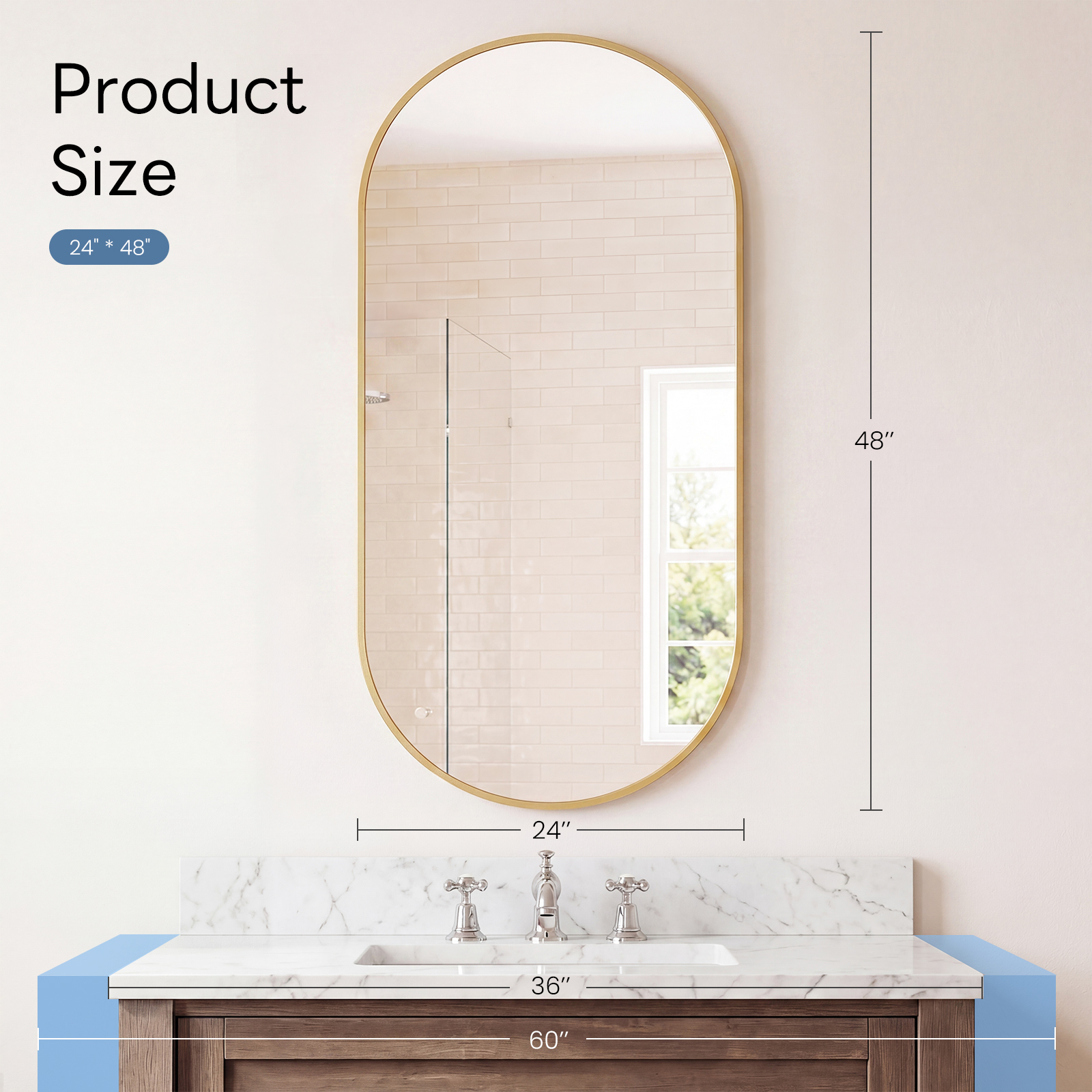 JHK Oval Wall Mirror with Meta - Home Bargains incelemesi ve fiyatı