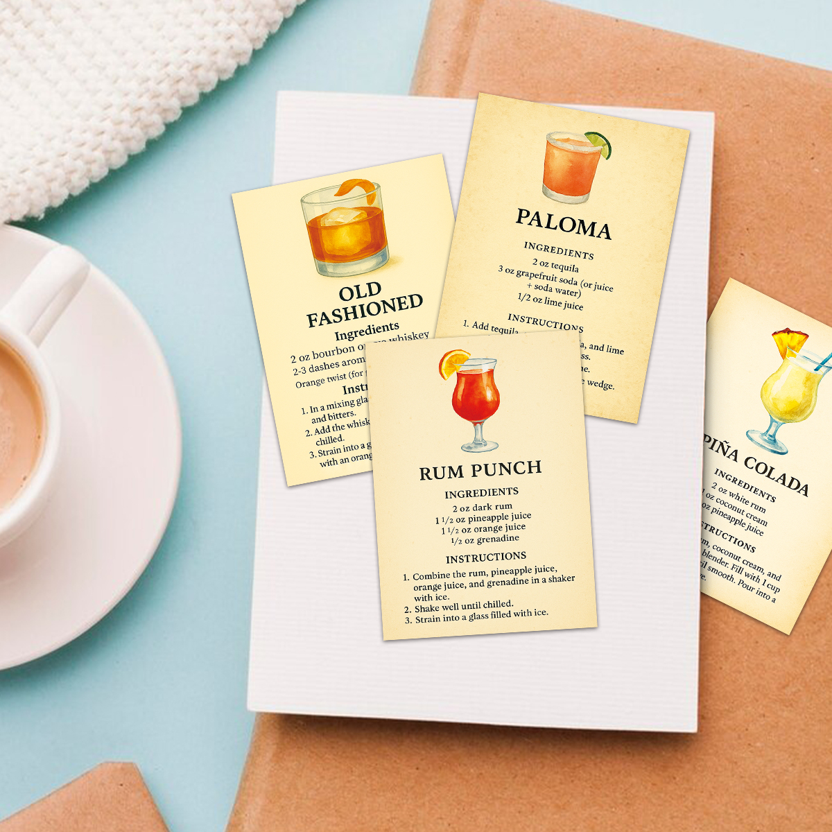 20pcs Cocktail Ingredients Rec - Cocktail Recipe Book incelemesi ve fiyatı